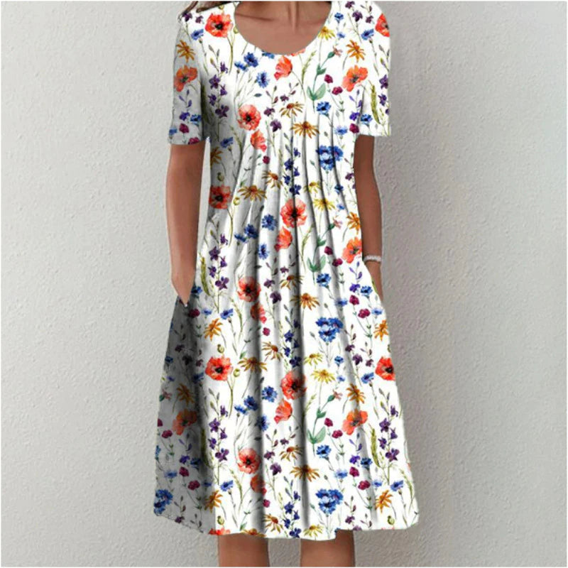Haley | Vestido floral elegante e casual com bolsos