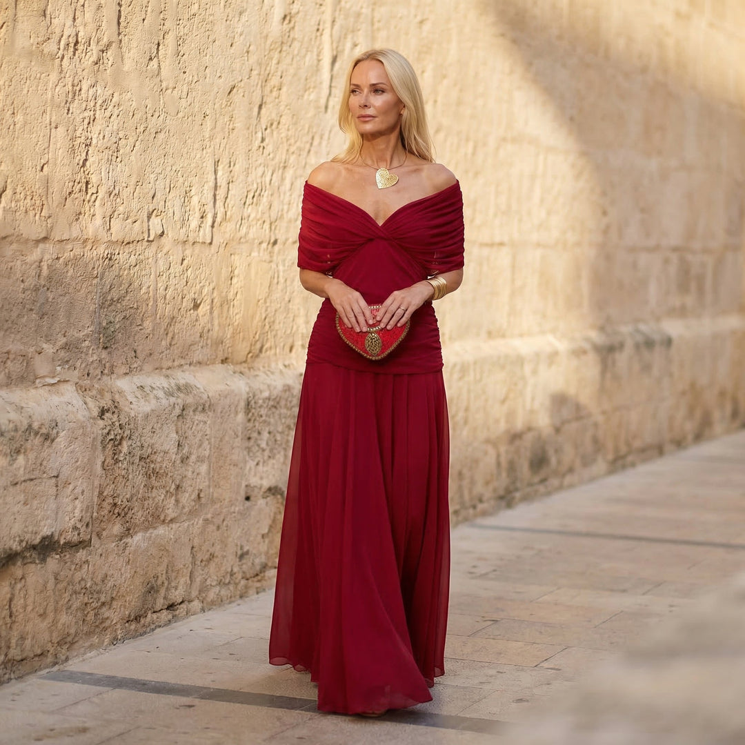 Harpista | Vestido Vermelho Elegante