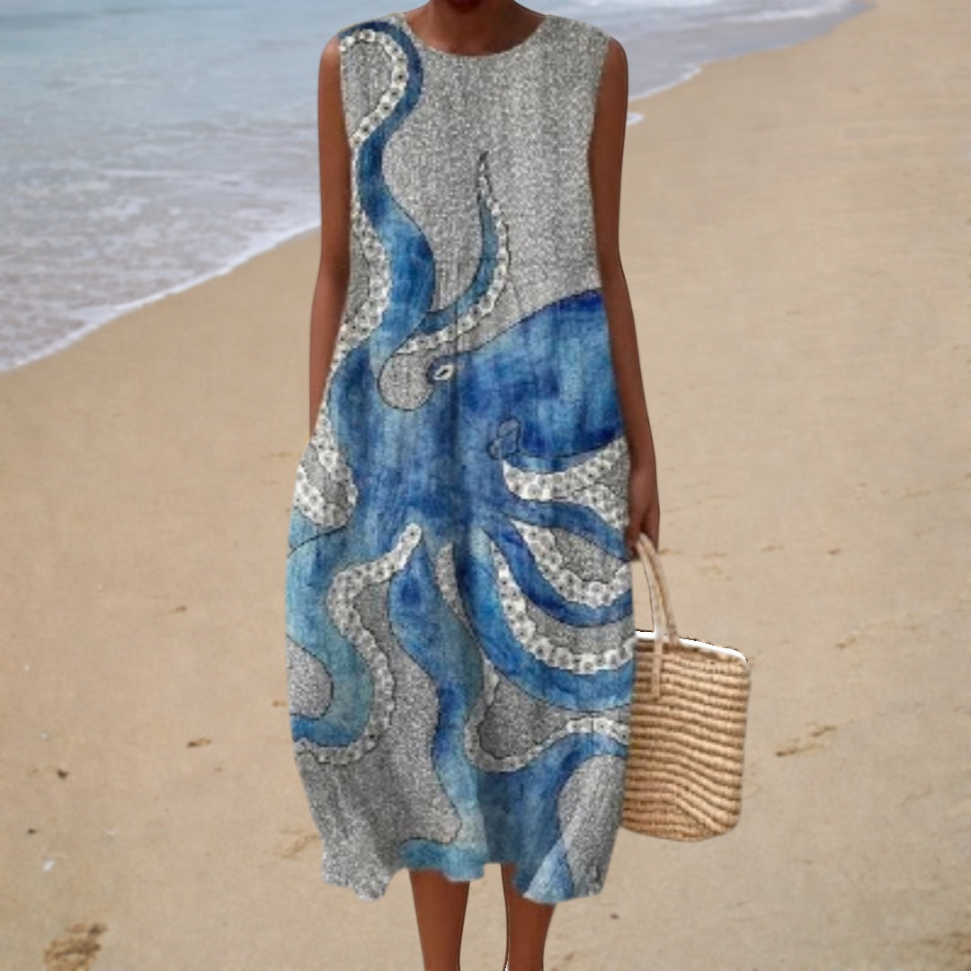 Vestido de verão confortável sem mangas
